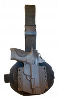 High Speed Gear Single Point Drop Leg Warrior Holster Combo, Left, for Glock 20/21/SF, Black - 23054LBK