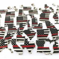 Thin Blue Line Thin Red Line American Flag New York Pin - NY-TRL-PIN