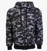 Arsenal Medium Black Camo Cotton-Poly Relaxed Fit Zip-Up Hoodie - ARS-H1-BKCM-M