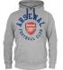 Arsenal X-Large Gray Cotton-Poly Relaxed Fit Graphic Pullover Hoodie