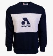 Arsenal Large Blue / Grey Cotton-Poly Standard Fit Logo Pullover Sweater - ARS-S2-BLGR-L