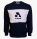 Arsenal Medium Blue / Grey Cotton-Poly Standard Fit Logo Pullover Sweater - ARS-S2-BLGR-M