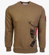 Arsenal Medium Khaki Cotton-Poly Standard Fit Alpha Pullover Sweater - ARS-S3-KH-M