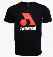 Arsenal Medium Black Cotton Relaxed Fit Logo T-Shirt - ARS-T3-BK-M