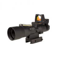 Trijicon Compact ACOG 3x30 Rifle Scope Amber Horseshoe/Dot Red Dot Combo, Illuminated Black - TA33-C-400395