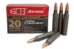 BARNAUL .223 Remington 55gr FMJBT Stl/Poly 500rd