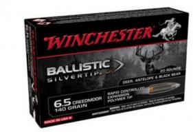 Winchester Ballistic Silvertip Rifle Ammunition 6.5 Creedmoor 140gr PT 2700 fps 20/ct