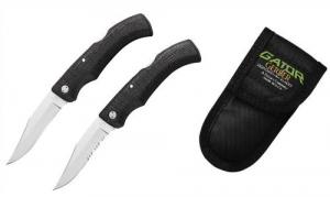 Gerber Folding Knife w/Plain Edge Clip Point Blade & Sheath