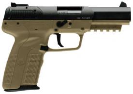 FN 3868929252 Five-seveN Standard 5.7mmX28mm 4.75" 10+1 w/Rail Poly Grip FDE/Blk - 3868929252
