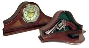 PSP Concealment Rectangle Clock 13x9x6 Wood Mahogany