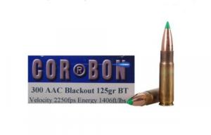 Cor-Bon Self Defense 300 AAC Blackout Boat Tail 125 GR 2250 - SD300AAC125