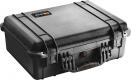 Pelican Protector Case made of Polypropylene with Black Finish, Foam Padding, Over-Molded Handle, Stainless Steel Hardware