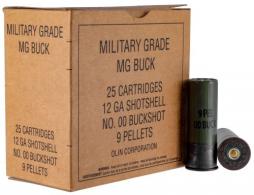 Winchester Military Grade 12 GA 2-3/4"  00-buck 25rd box - Q1544VP