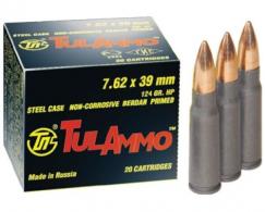Tulammo Centerfire Rifle 7.62X39mm 124 GR Hollow Point 40 Bx/ 25 Cs - UL076211