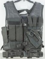 NCStar Tactical Vest Black M-XL Tough PVC/Mesh Webbing